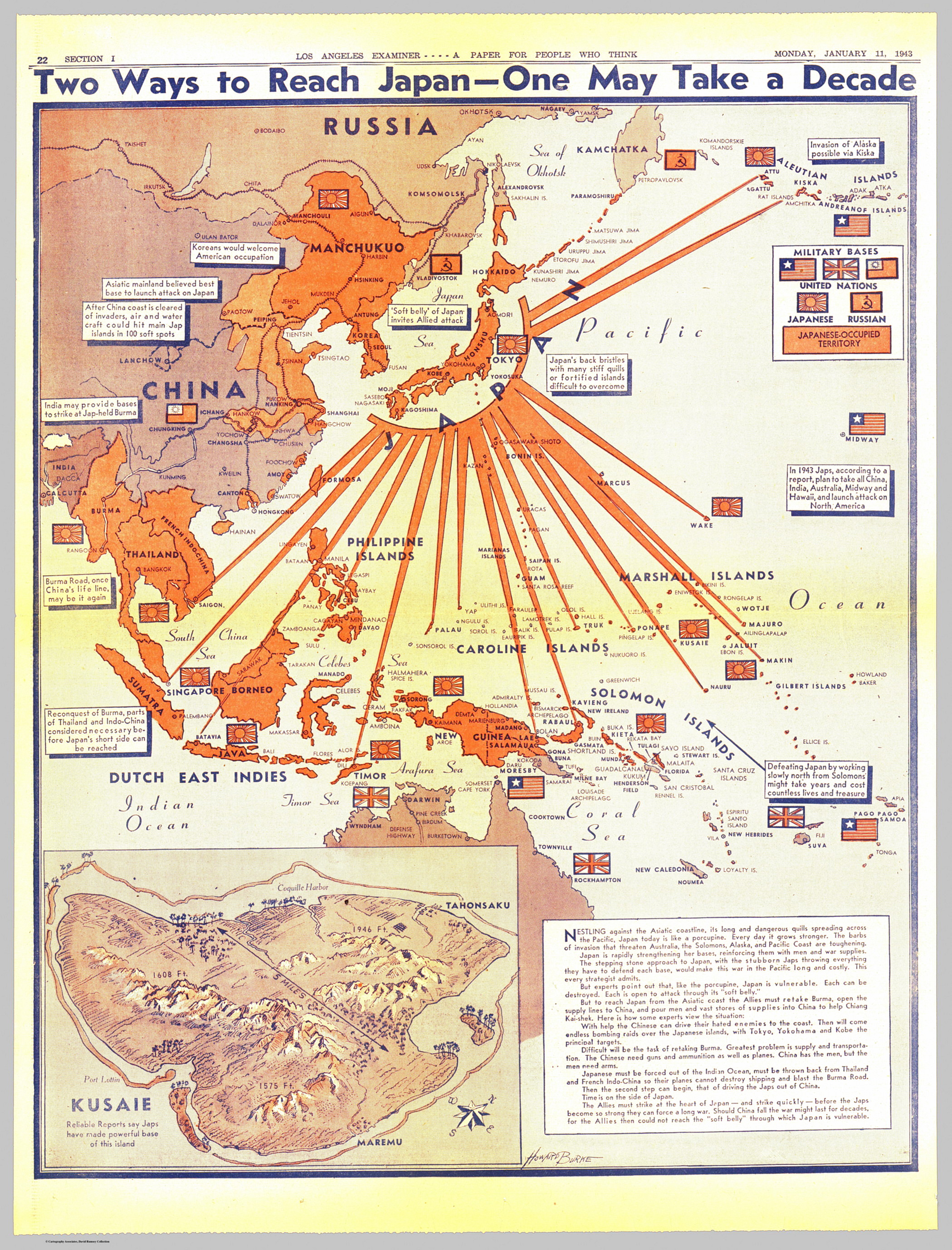 Pacific map ww2 wwii world ward two invasion of Japan
